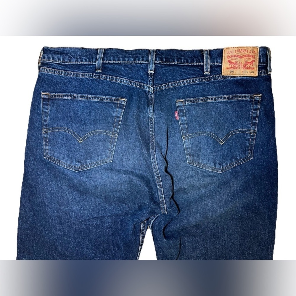 Levi's 505 Jeans Mens 40x32 Blue Denim Straight Leg Regular Fit EUC - Picture 5 of 9